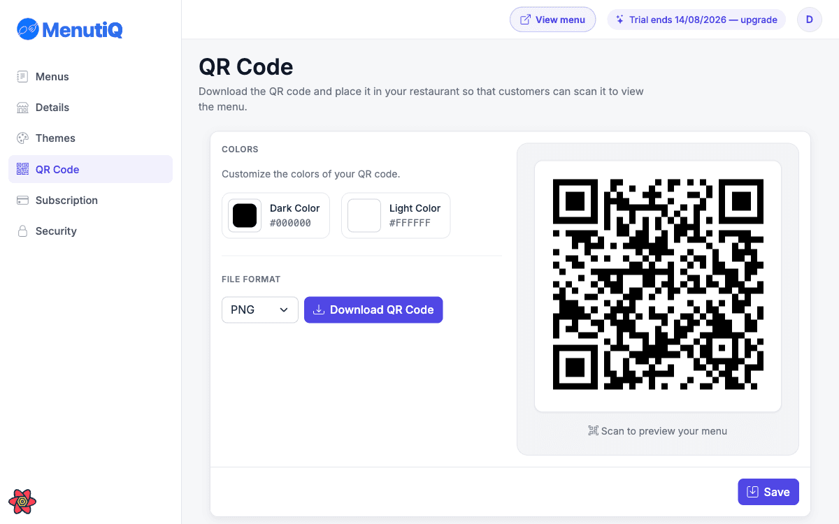 The QR codes page: download, print or customize your code